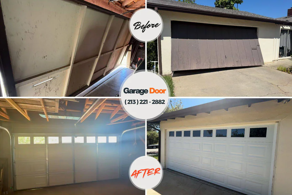 Before and after: garage door repair Danville, IN